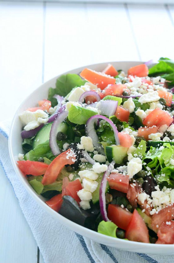 Loaded Greek Salad With Oregano Vinaigrette Life S Ambrosia