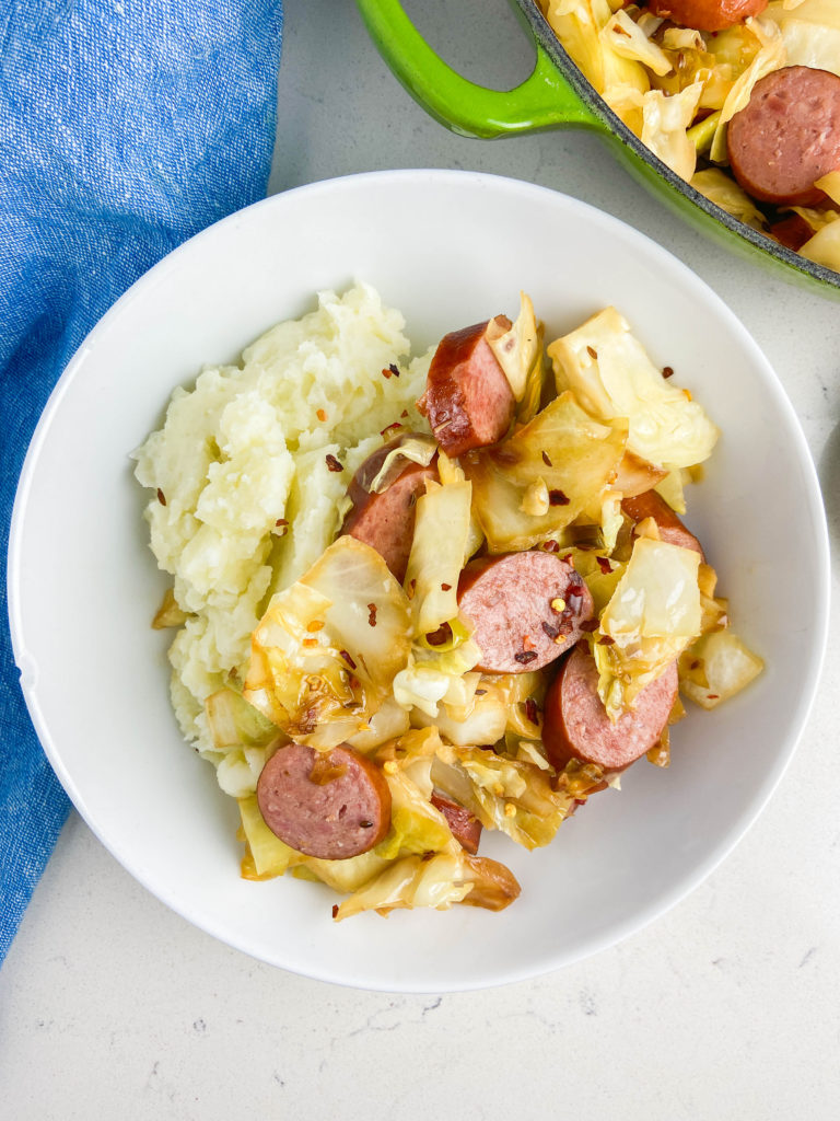 Skillet Kielbasa And Cabbage Recipe Weeknight Meal Life S Ambrosia