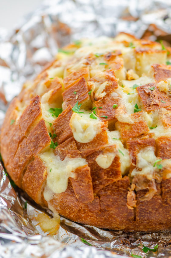 Roasted Garlic And Brie Pull Apart Bread Life S Ambrosia