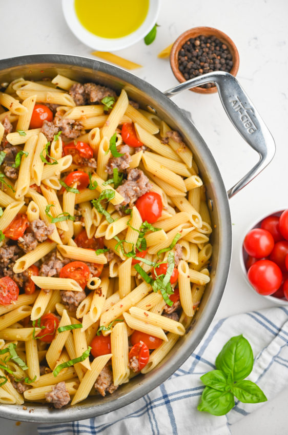 Penne with Sausage and Roasted Tomatoes