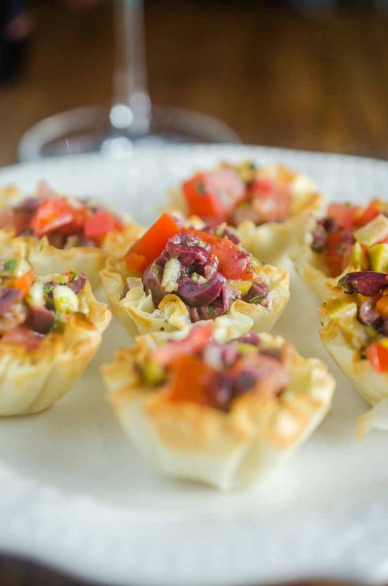 Tomato Olive Phyllo Cups