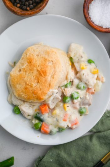 Turkey Potpie with Biscuit Crust