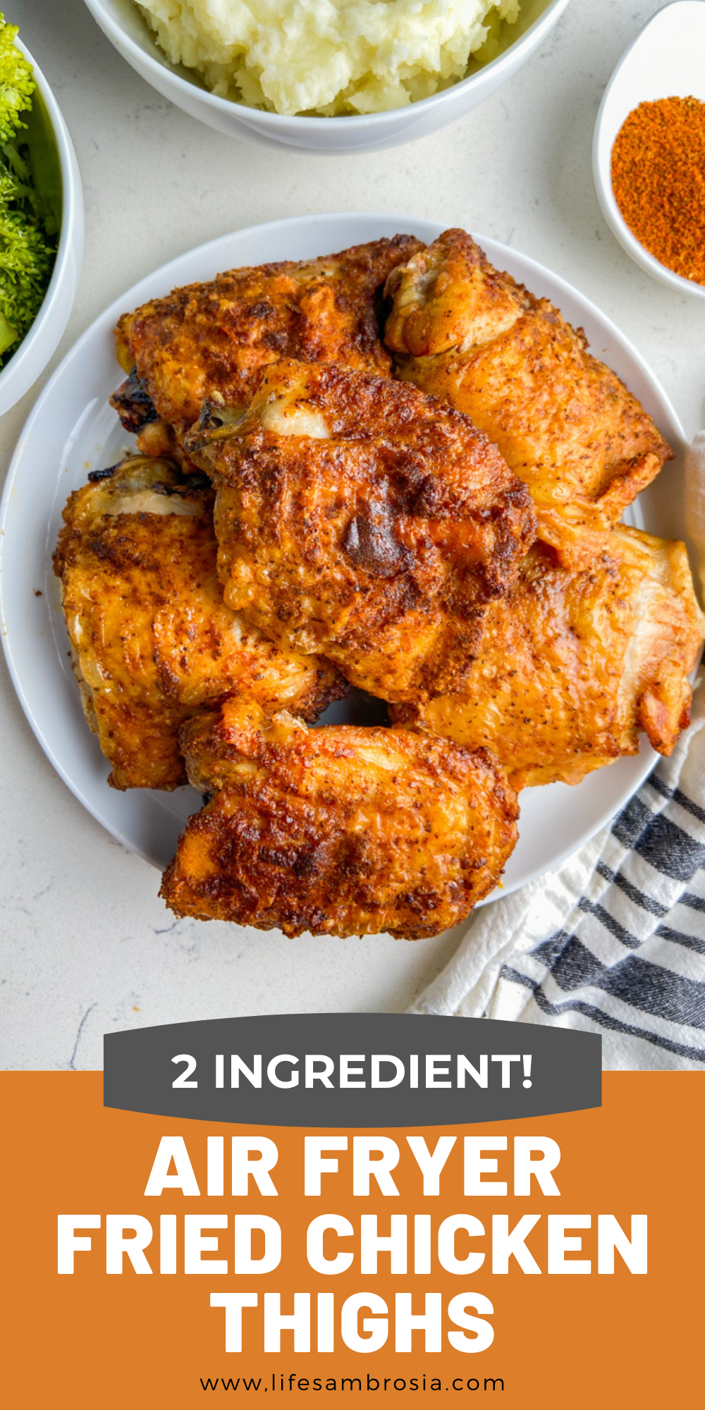 Air Fryer Fried Chicken Thighs Recipe | Life's Ambrosia