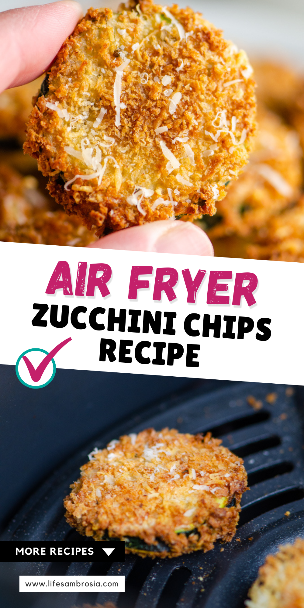 Air Fryer Zucchini Chips Recipe | Panko Coated | Life's Ambrosia