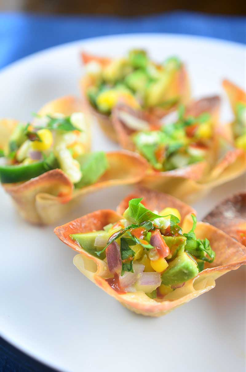 Avocado Dip Wonton Cups - Meatloaf and Melodrama