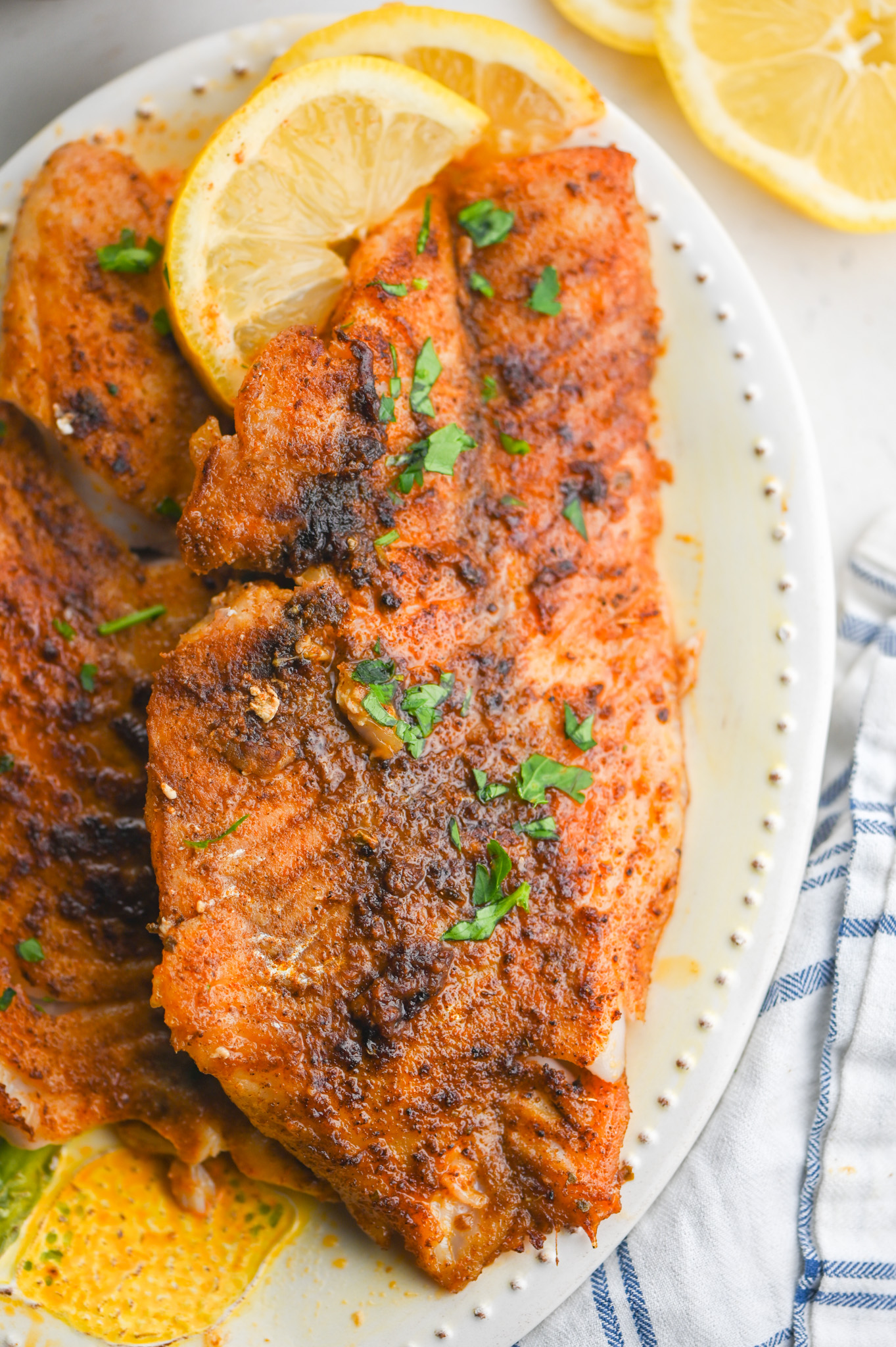Blackened Fish with Thyme Butter - Southern Cast Iron