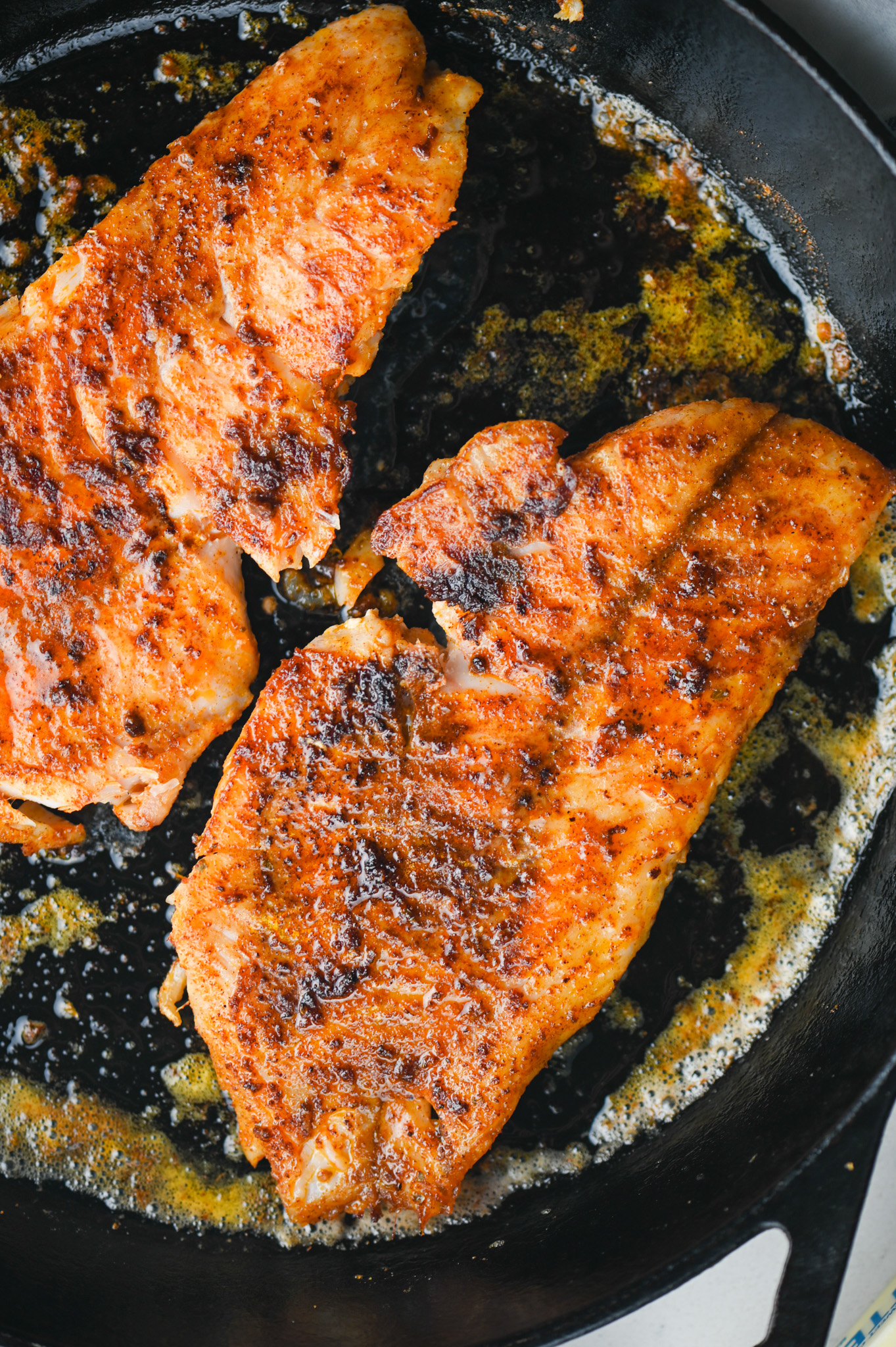 Blackened Fish with Thyme Butter - Southern Cast Iron