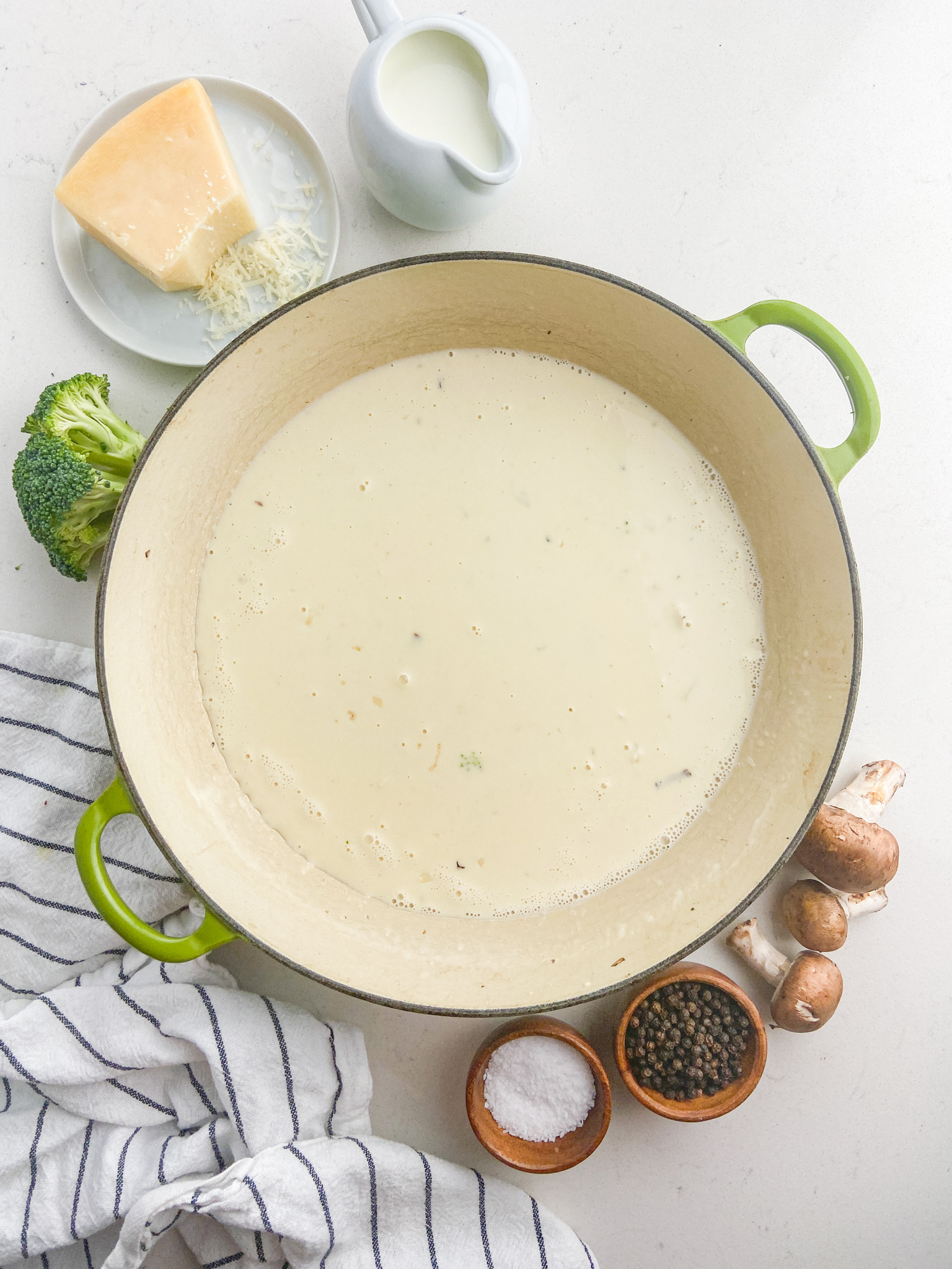 Mushroom Broccoli Alfredo - Life's Ambrosia