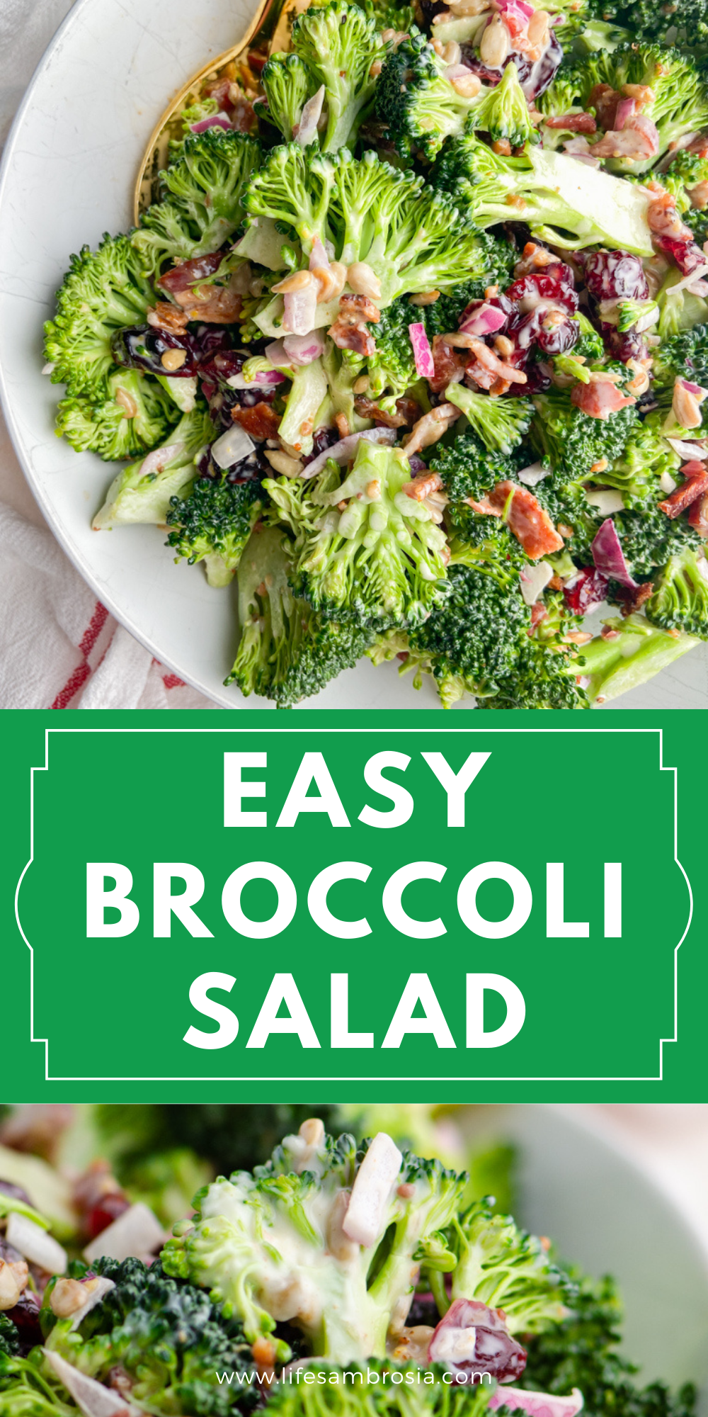 Easy Broccoli Salad Recipe {Make Ahead} | Life's Ambrosia