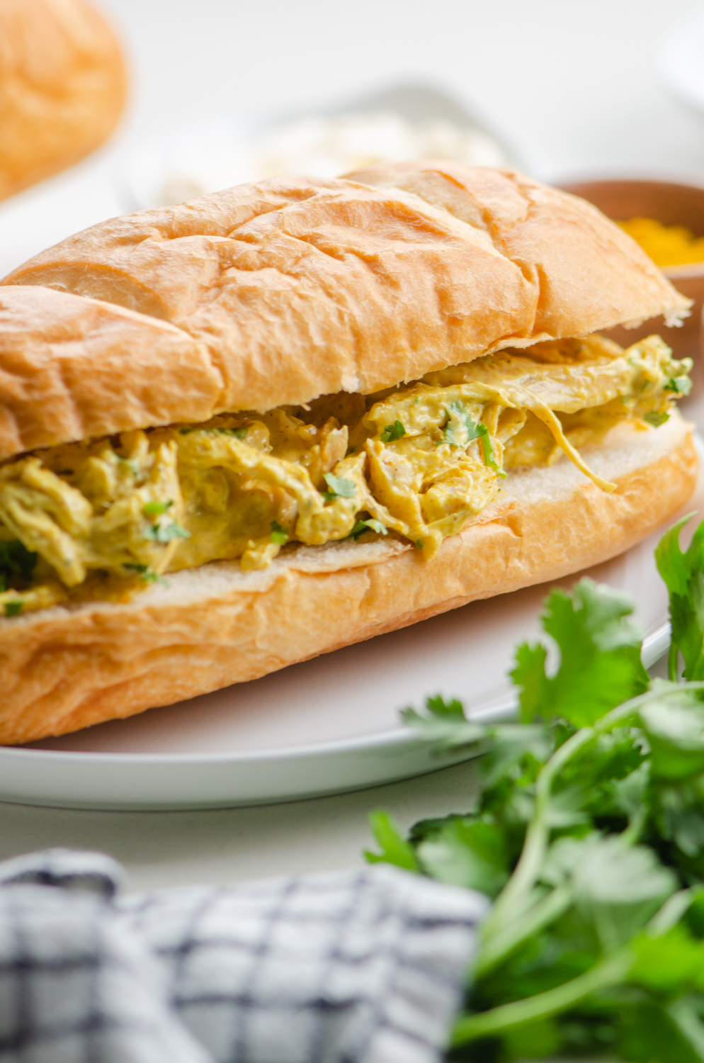 Curried Chicken Salad Sandwiches with Naan - The Food Charlatan