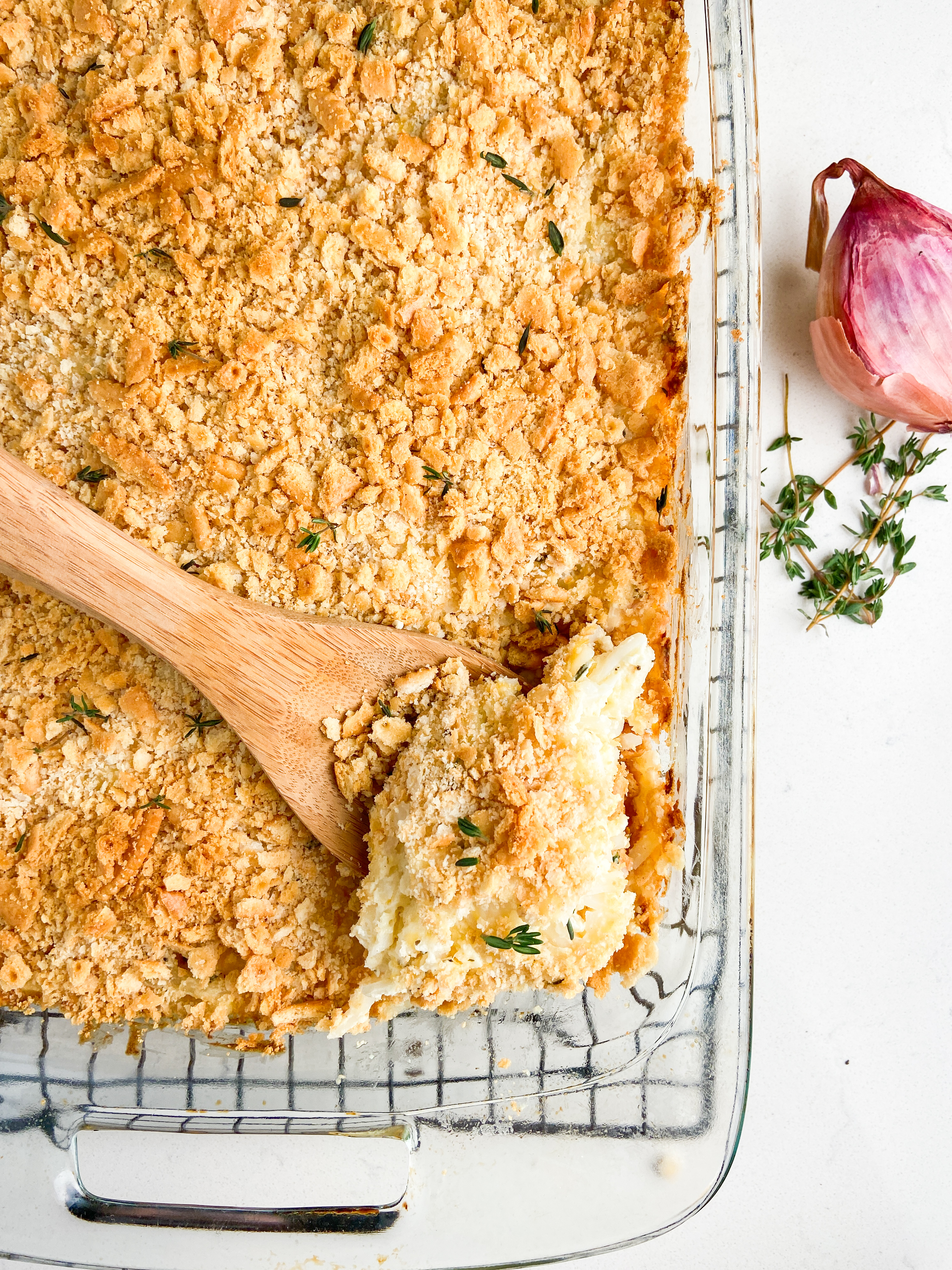 hash brown casserole with ritz cracker topping