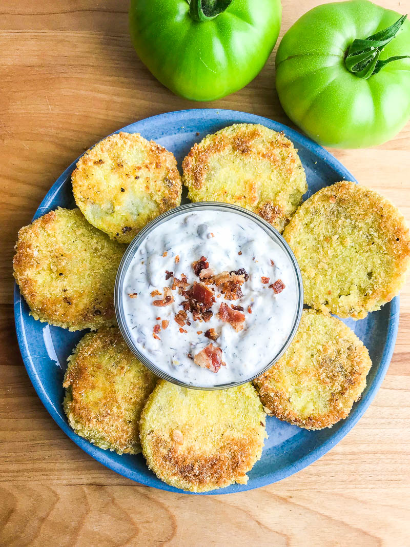 Fried Green Tomatoes with Bacon Ranch Dip Recipe Life's Ambrosia