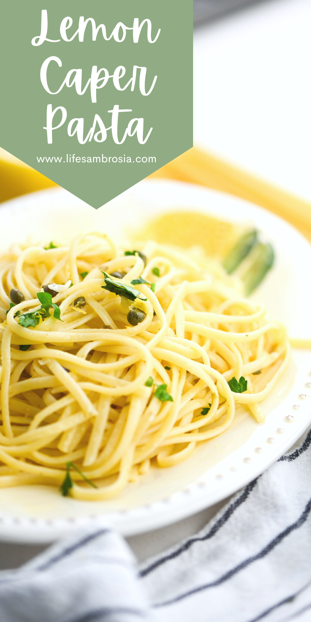 Lemon Caper Pasta Recipe | Life's Ambrosia