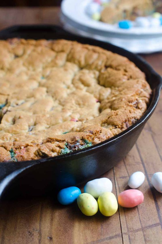 Easter Candy Skillet Cookie - Life's Ambrosia