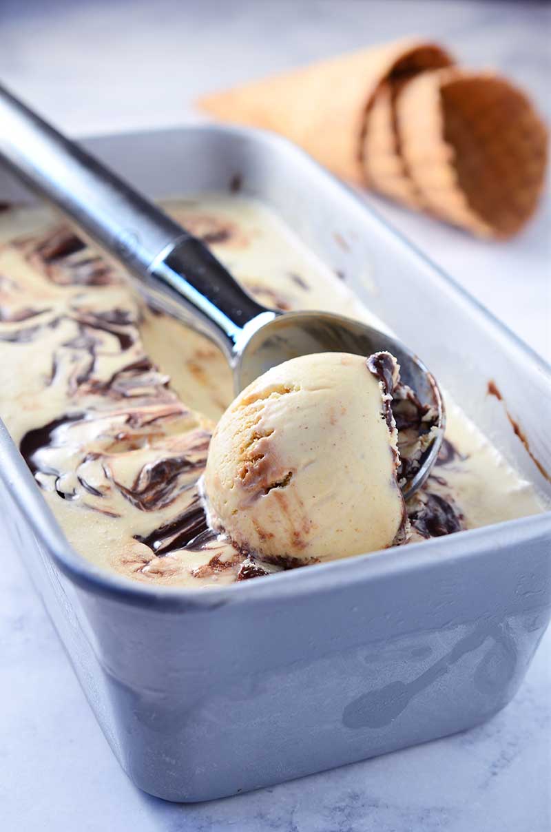 Nutter Butter Fudge Swirl Ice Cream - Life's Ambrosia