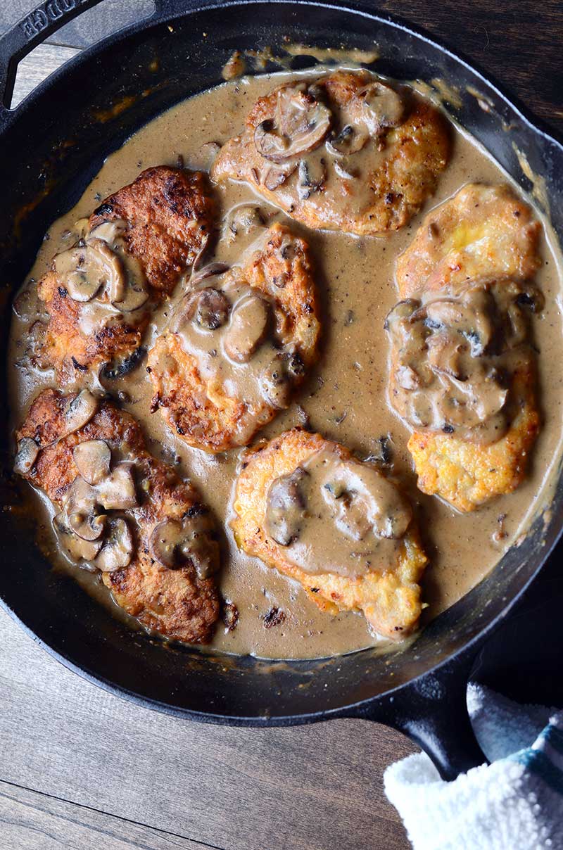Pan Fried Pork Chops with Mushroom Gravy - Life's Ambrosia