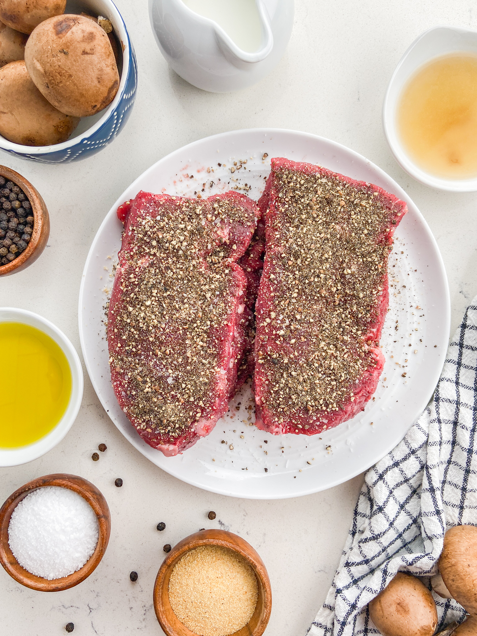 Peppercorn Sirloin Steak With Mushroom Sauce Lifes Ambrosia 