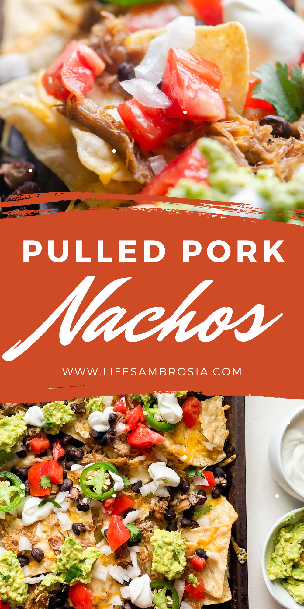 Sheetpan Pulled Pork Nachos Recipe | Life's Ambrosia