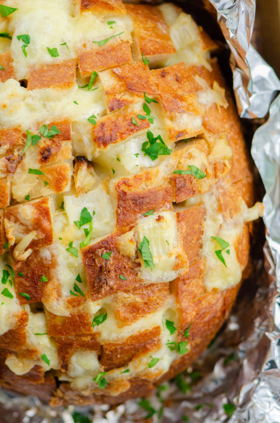 Roasted Garlic and Brie Pull Apart Bread - Life's Ambrosia
