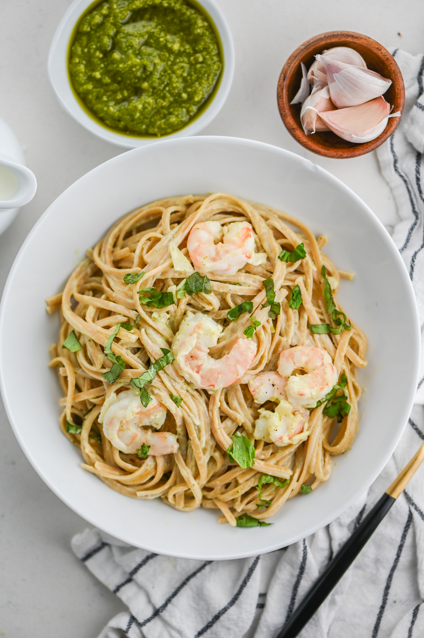 Shrimp Pesto Pasta - Life's Ambrosia