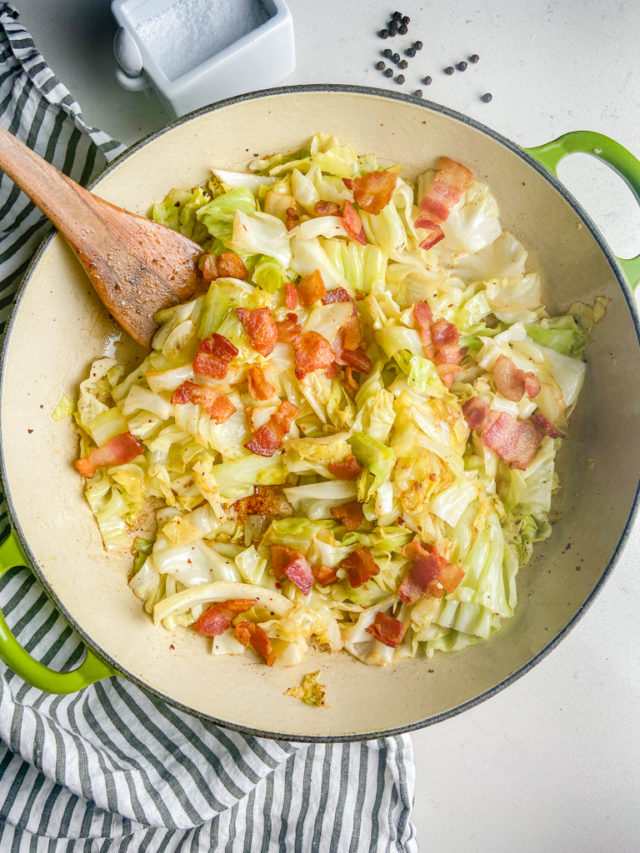 Southern Fried Cabbage with Bacon Recipe | Life's Ambrosia