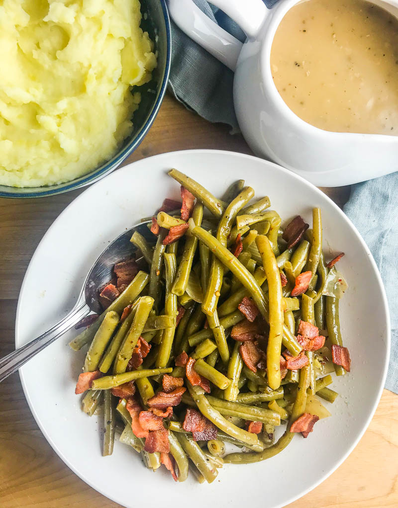 Southern Style Green Beans with Bacon - Life's Ambrosia