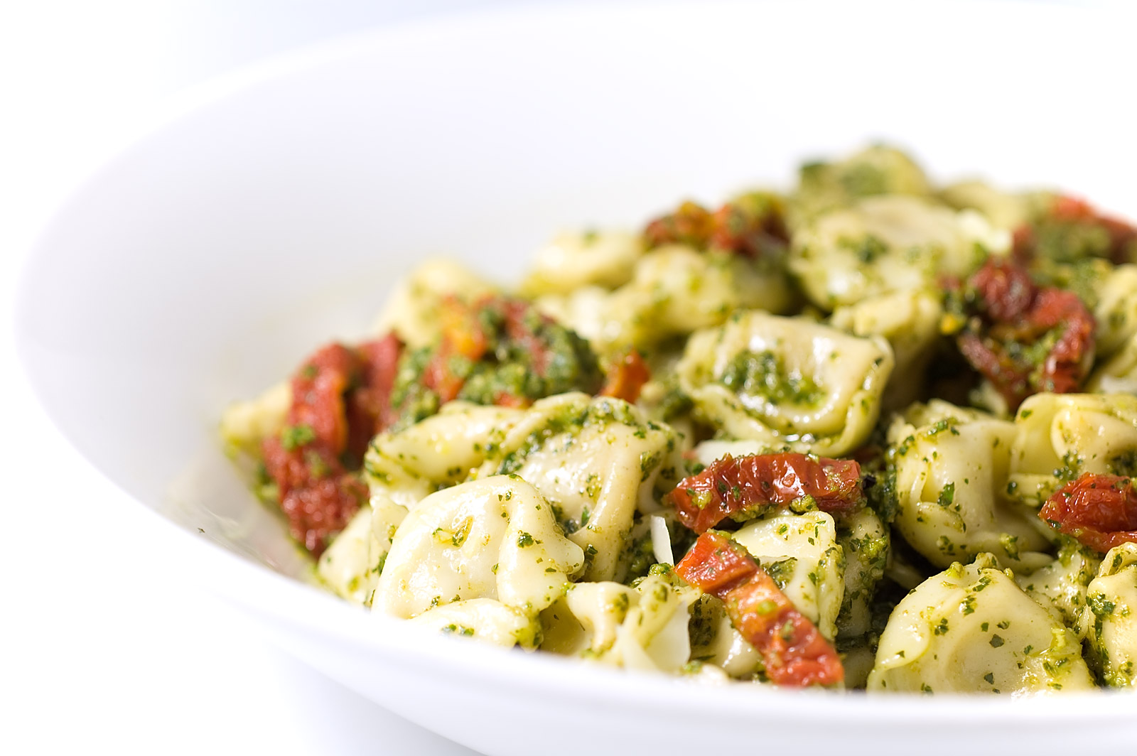 Cheese Tortellini with Pesto and Sun Dried Tomatoes - Life's Ambrosia