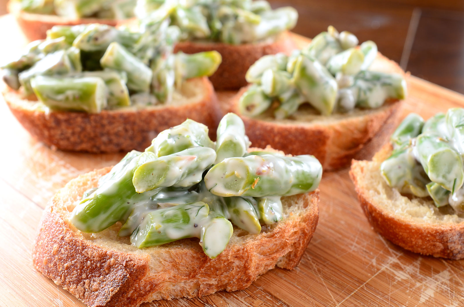 Creamy Asparagus Bruschetta - Life's Ambrosia