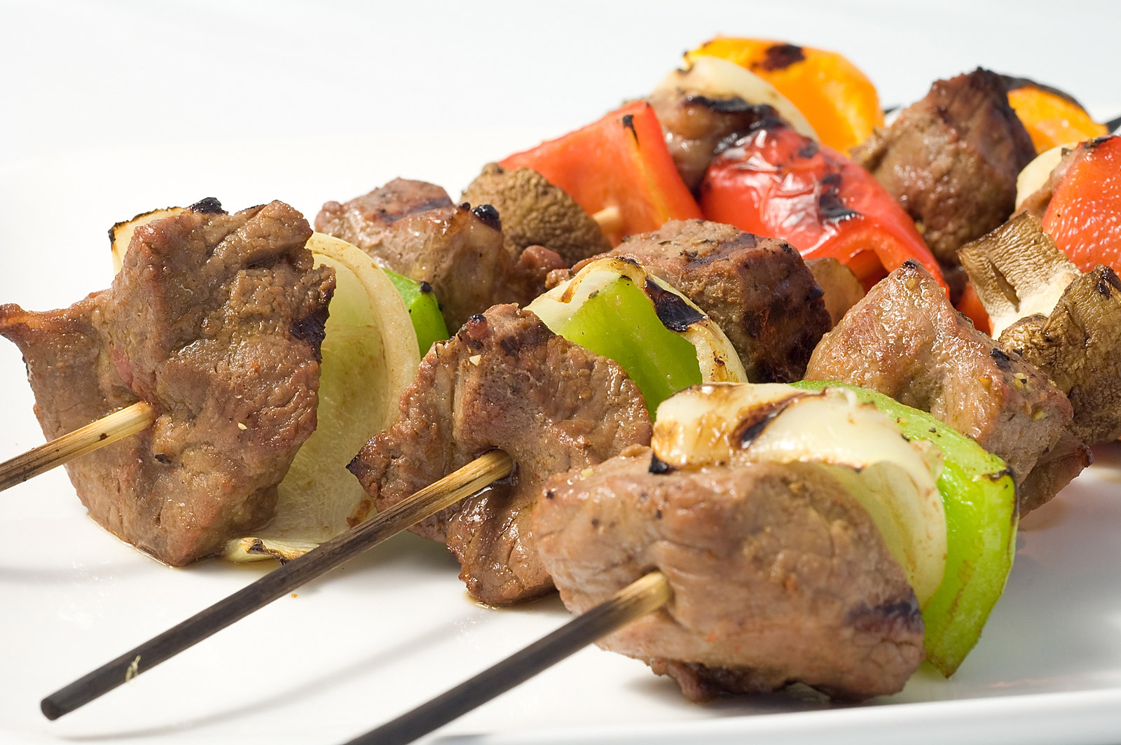 Marinated shop beef skewers