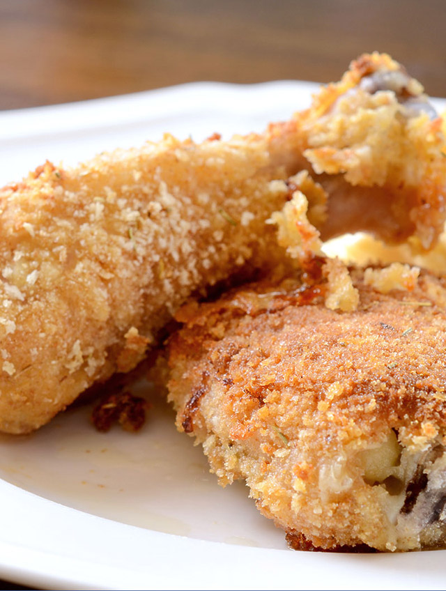 Rosemary Brined Oven Fried Chicken