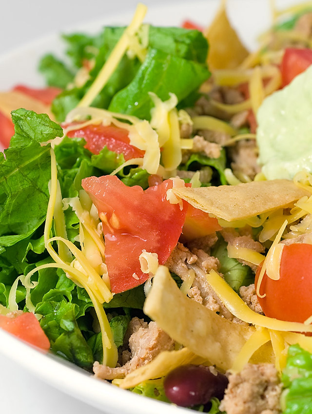 Taco Salad with Spicy Avocado Dressing