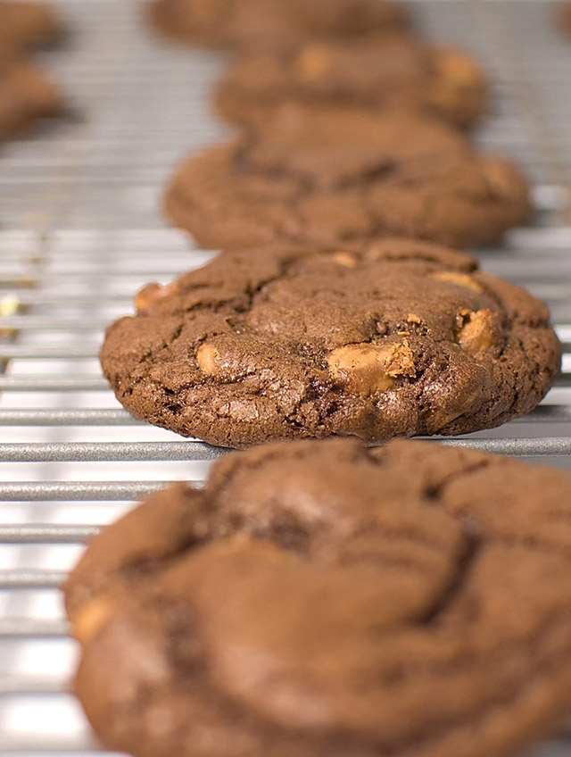 Triple Chocolate Peanut Butter Cookies