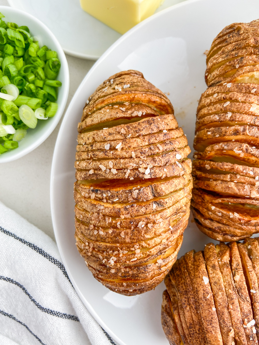 Air Fryer Hasselback Potatoes - The Salted Pepper