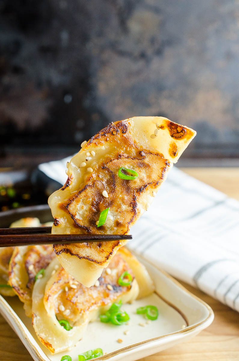 Spicy Sesame Chicken Potstickers Life S Ambrosia