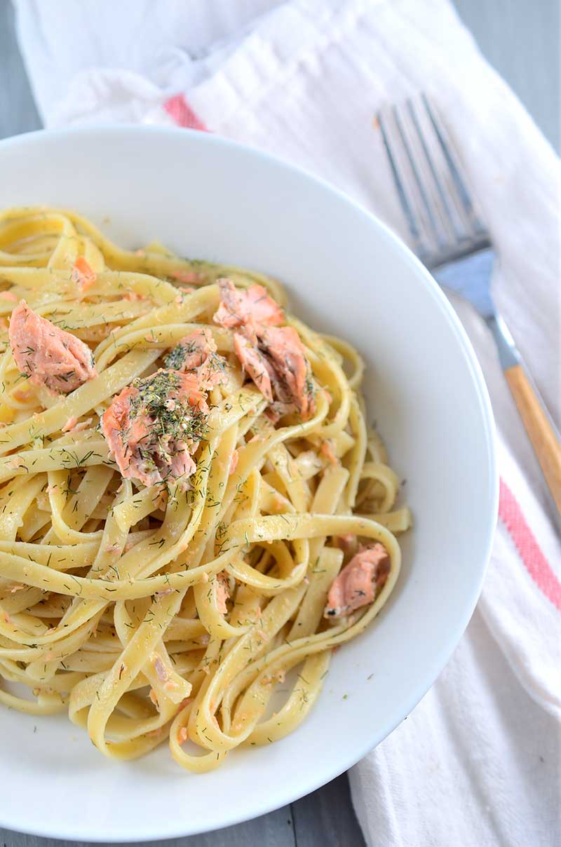 Creamy Dill Salmon Fettuccine Lifes Ambrosia