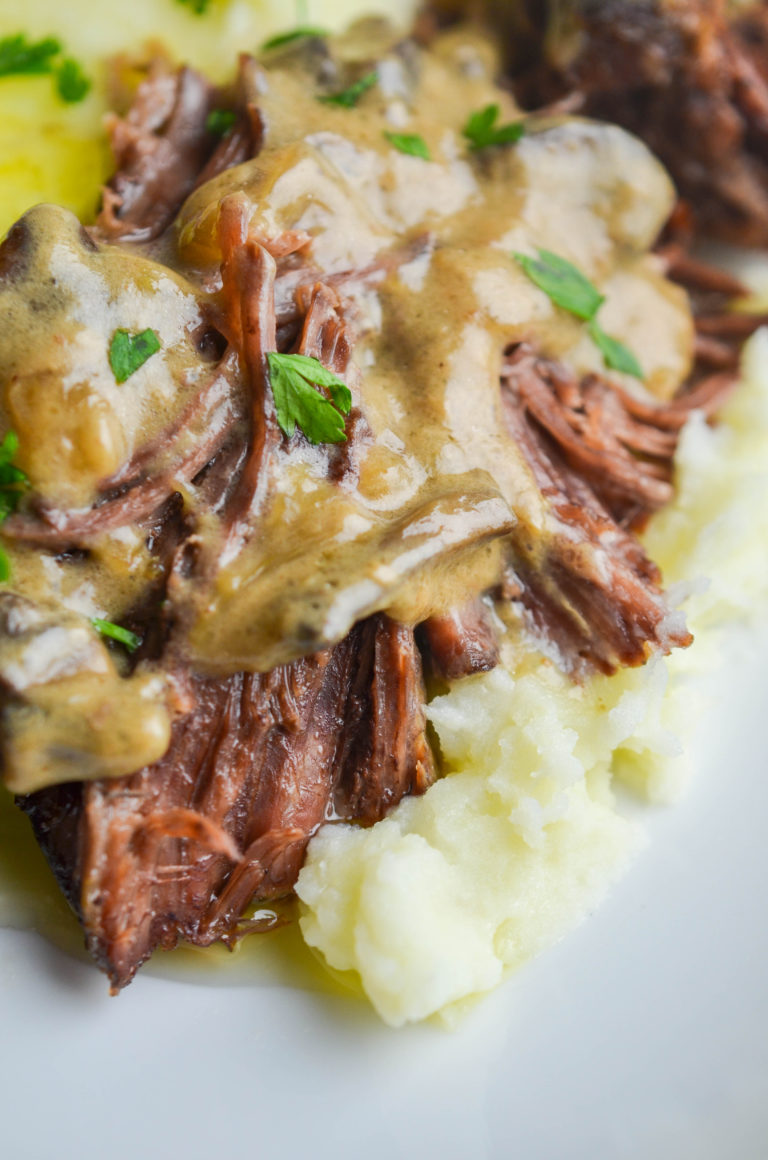 Dutch Oven Pot Roast with Mushroom Gravy Recipe Life's Ambrosia