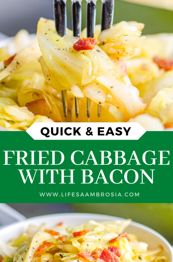 Southern Fried Cabbage with Bacon Recipe | Life's Ambrosia