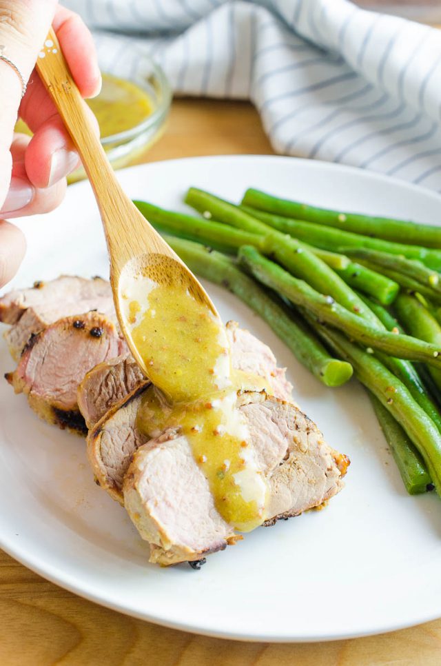 Grilled Pork Tenderloin with Mustard Sauce - Life's Ambrosia