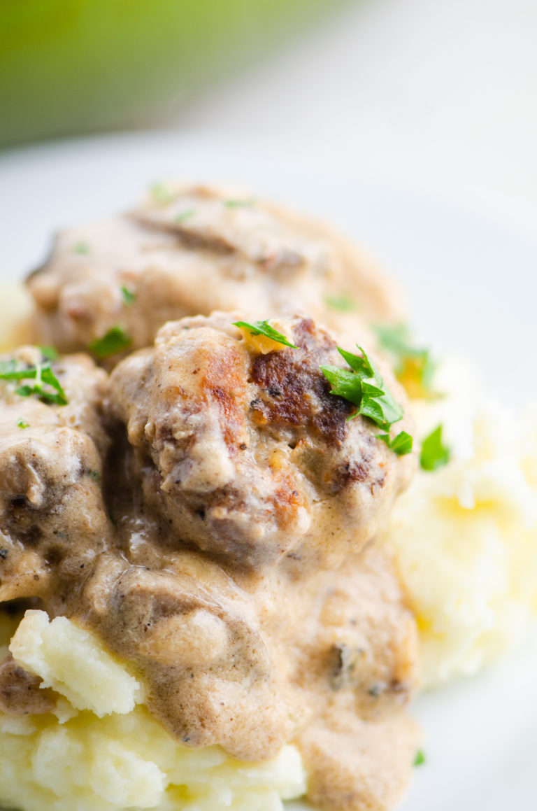 Meatballs in Mushroom Cream Sauce Life's Ambrosia