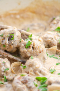 Meatballs in Mushroom Cream Sauce - Life's Ambrosia