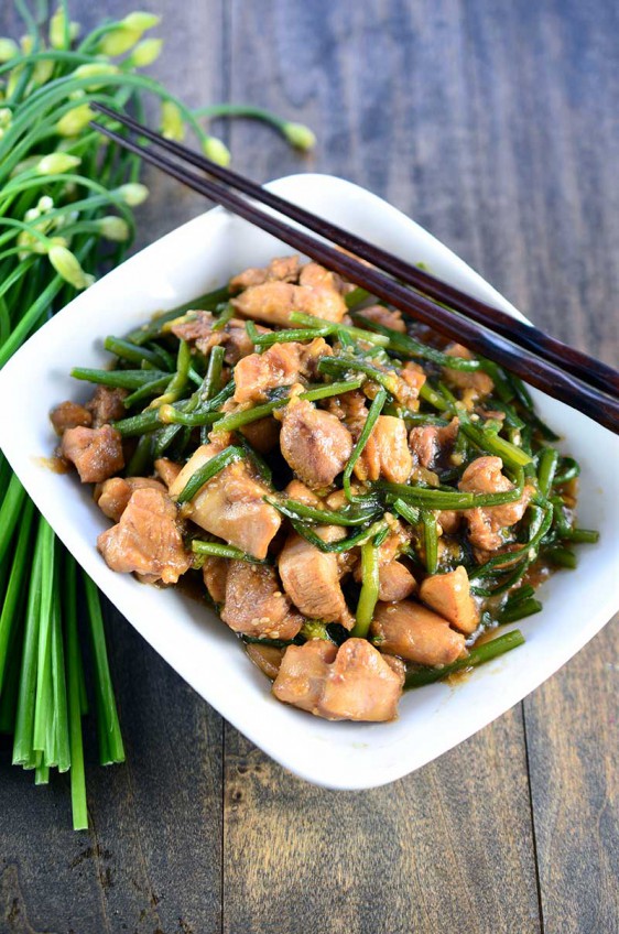 Nira Chive Chicken Stir Fry - Life's Ambrosia