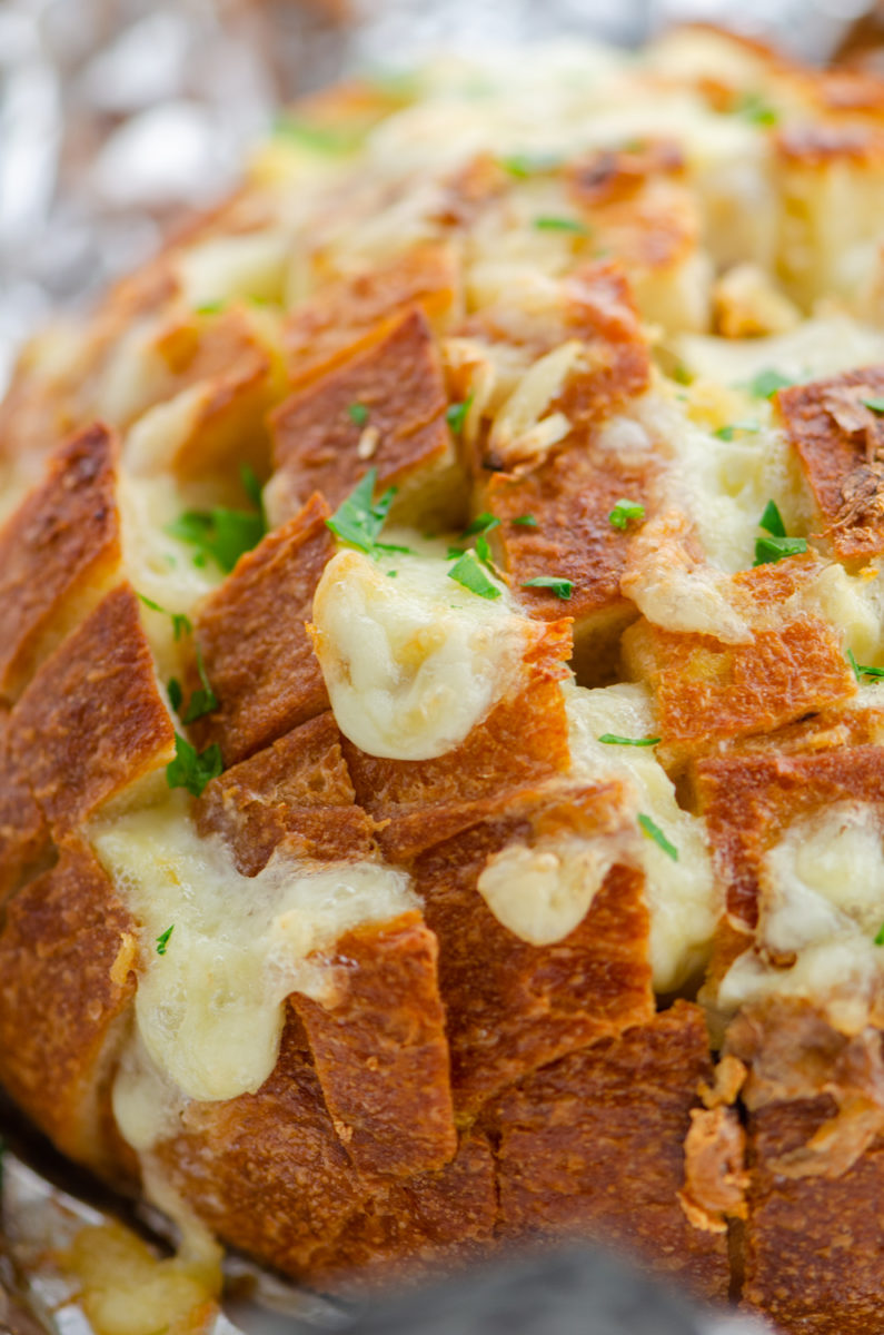 Roasted Garlic and Brie Pull Apart Bread - Life's Ambrosia